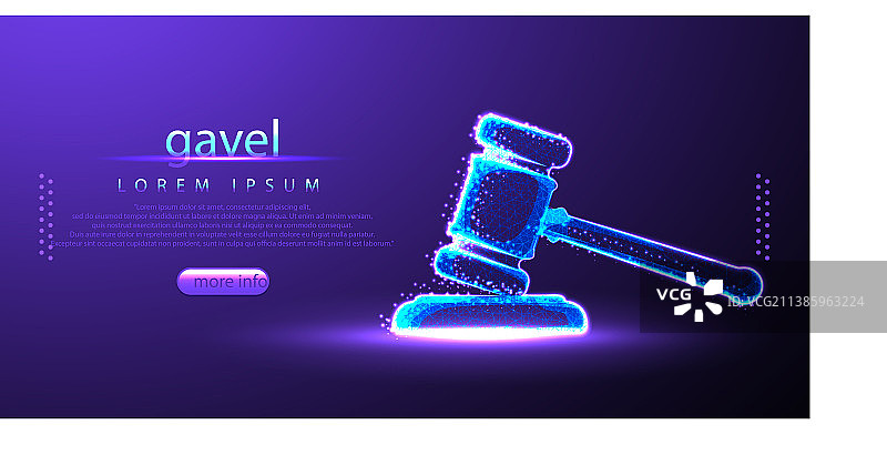 法官的法槌锤子低多边形线框图片素材