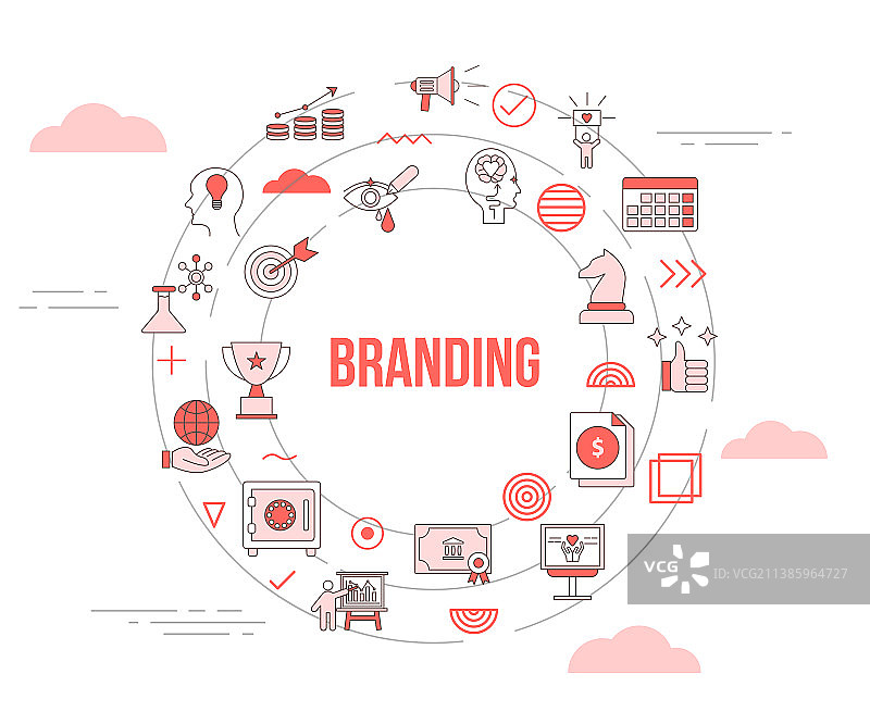 带图标集的品牌概念模板banner图片素材