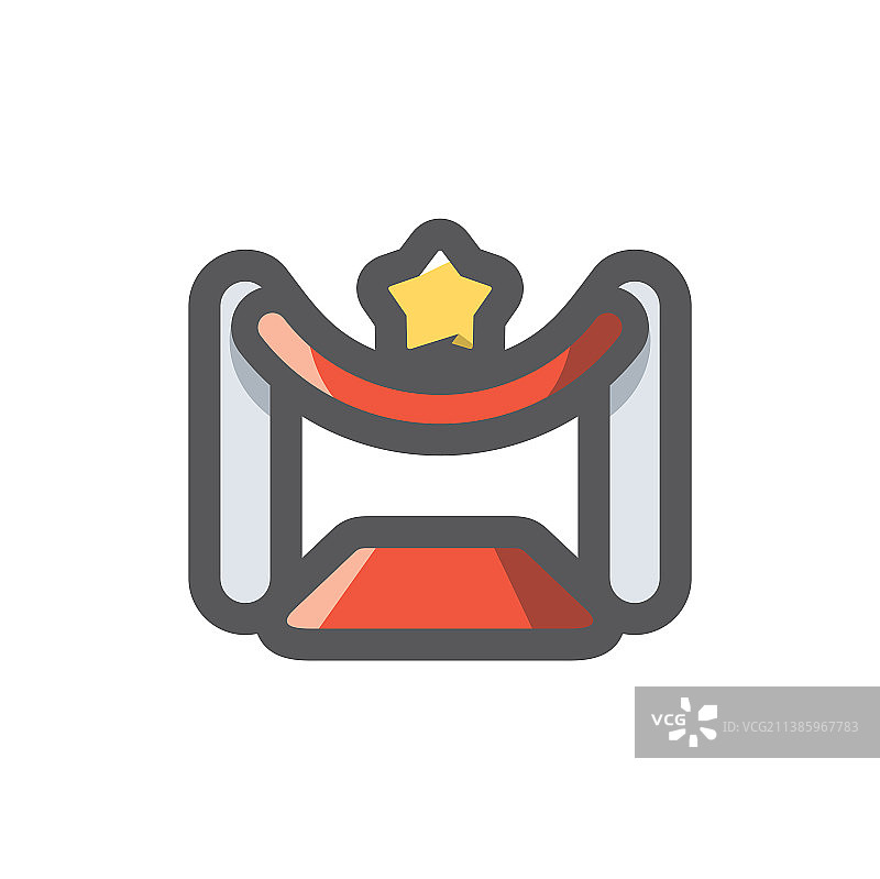 带卡通胶带的红色地毯柱图标图片素材