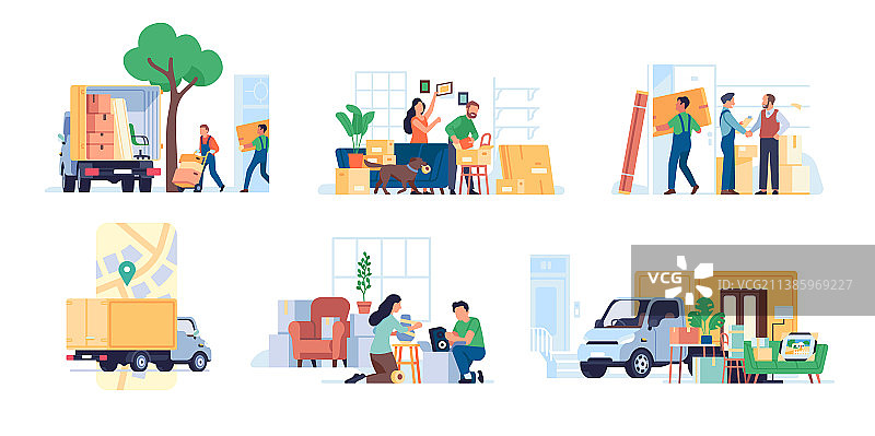 人物搬家家庭搬迁图片素材