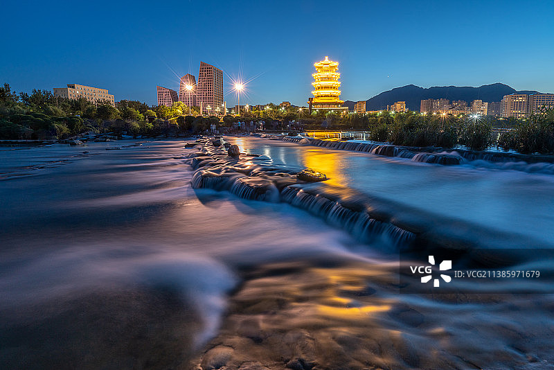 永定楼夜景图片素材
