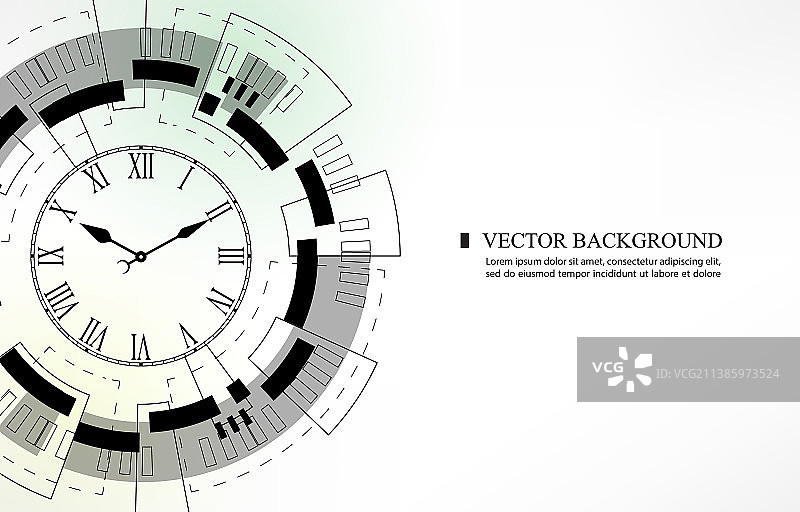 白色时钟抽象科技背景图片素材