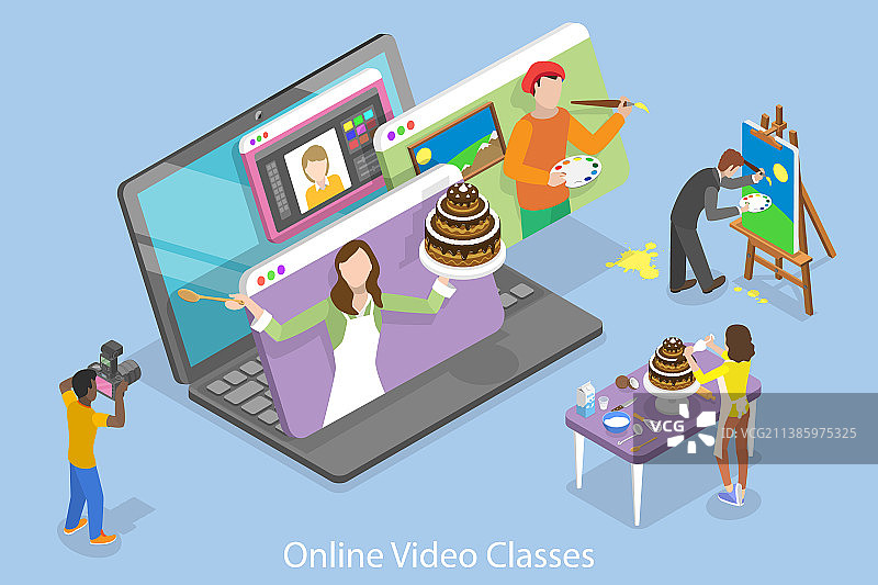 三维等距平面概念图片素材