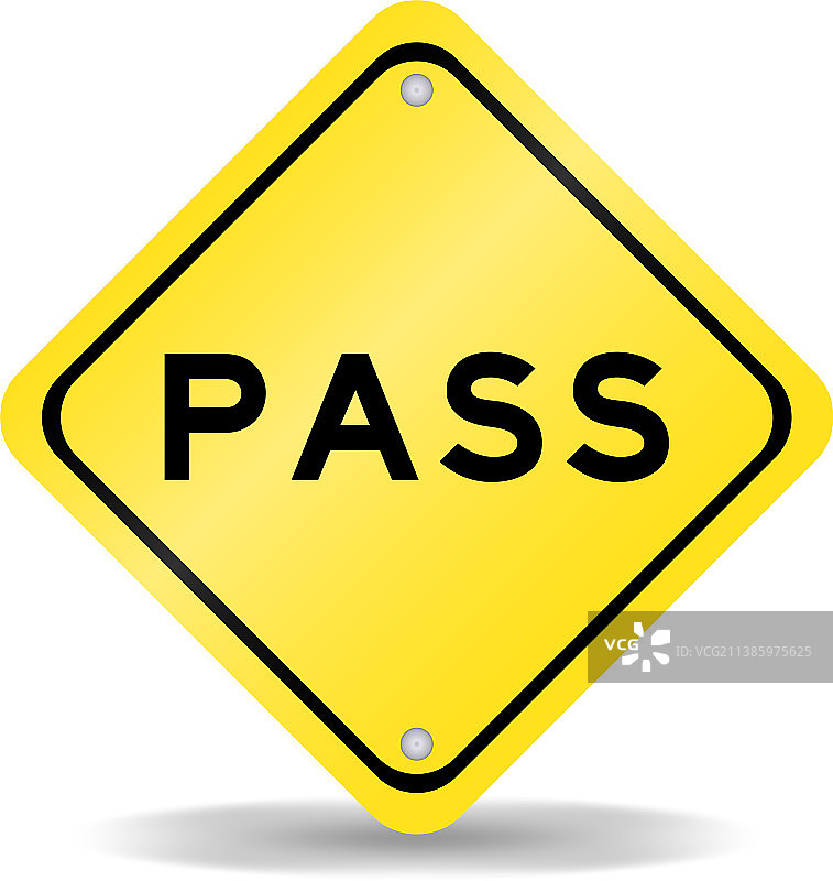 带有“通行”字样的黄色交通标志图片素材