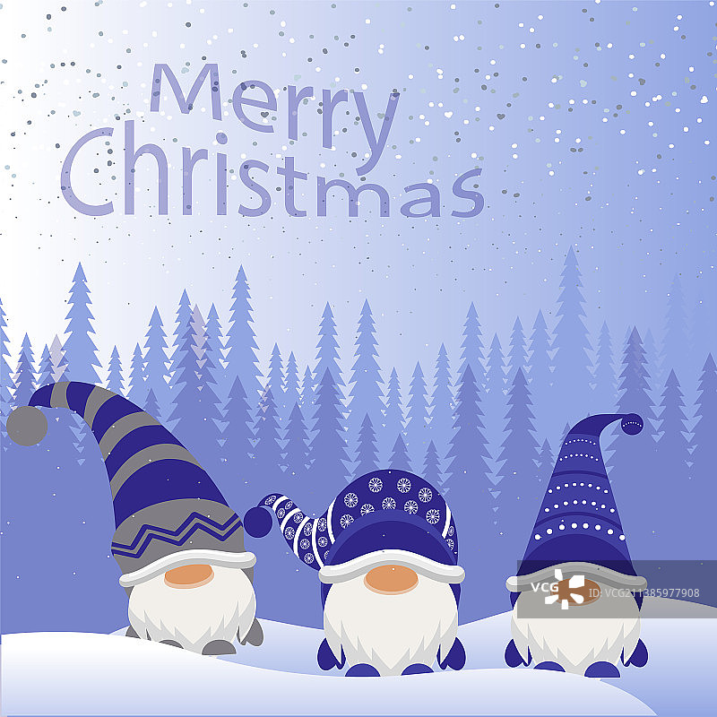 圣诞贺卡与小矮人banner图片素材