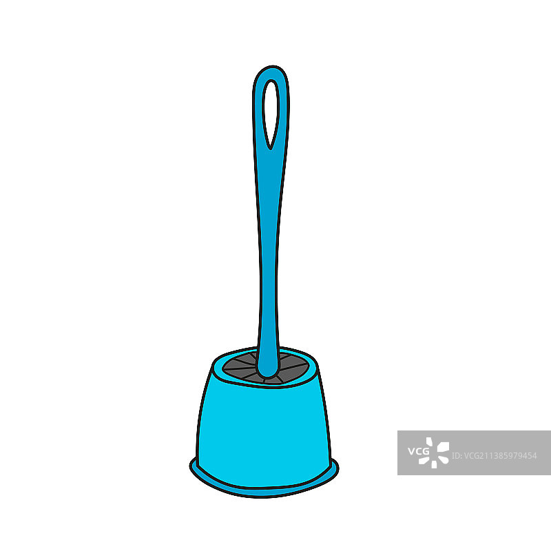 简约卡通蓝色马桶刷套装图片素材