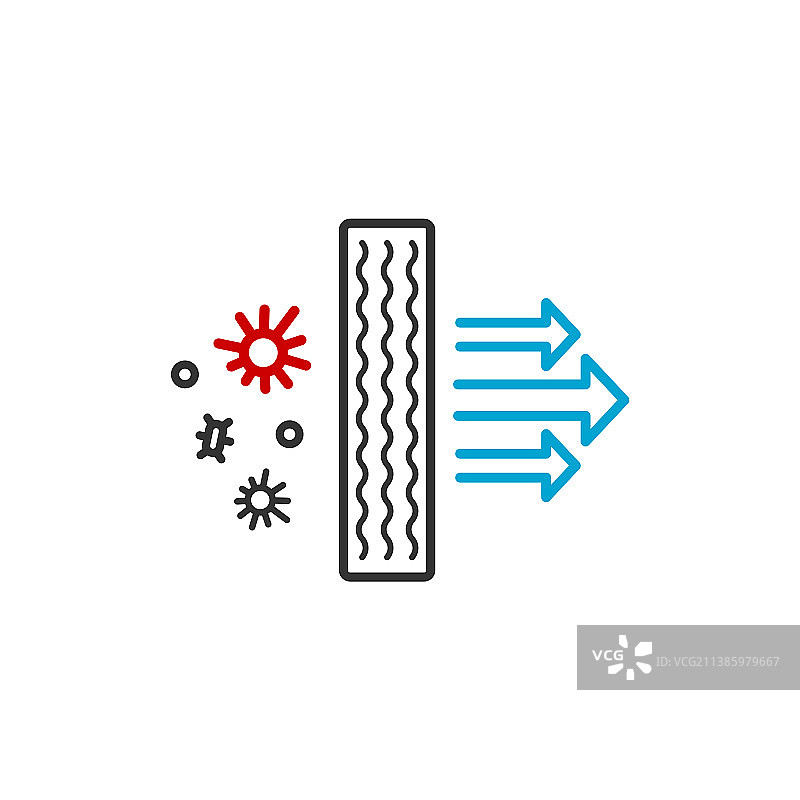 空气净化器抗菌滤网图标图片素材
