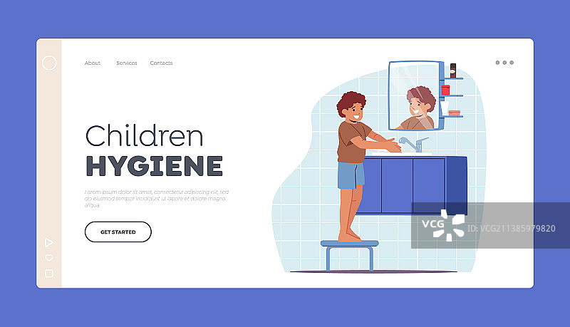 儿童卫生宣传页模板：小男孩图片素材