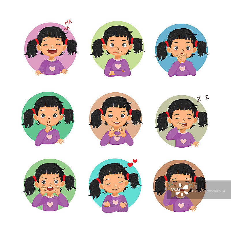 小女孩面部表情系列3图片素材