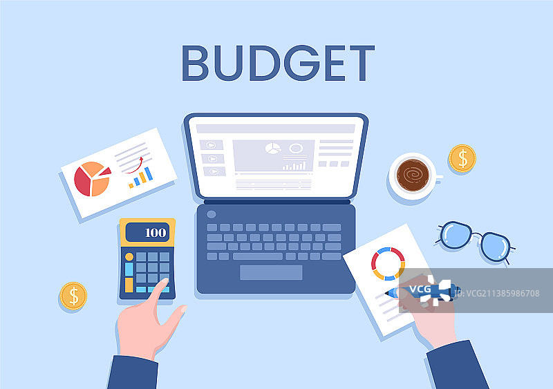 预算财务分析师进行管理或规划图片素材