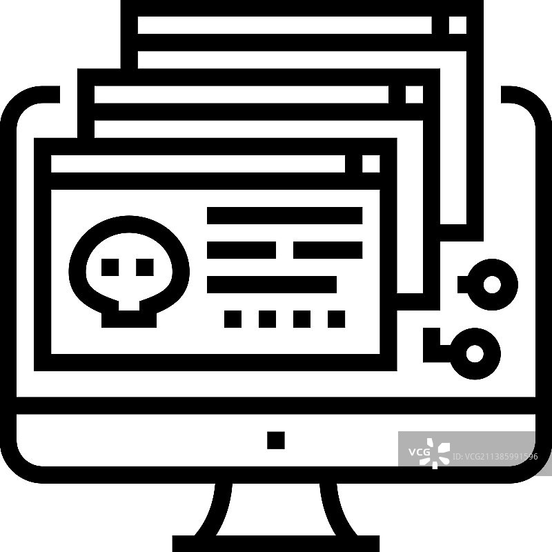 恶意软件线条图标图片素材