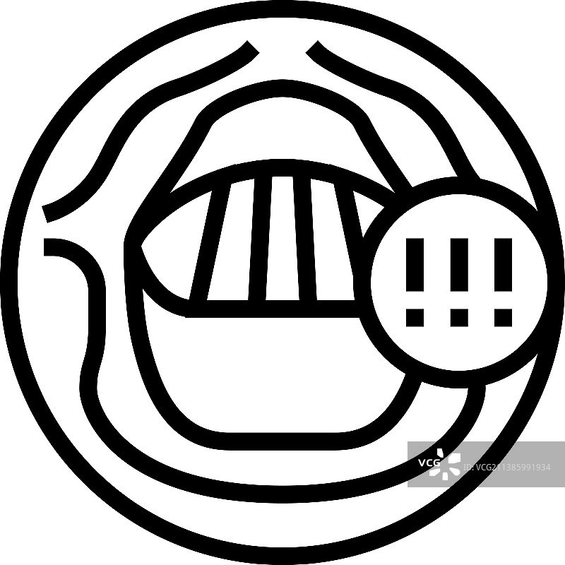 声音嘶哑健康问题线性图标图片素材