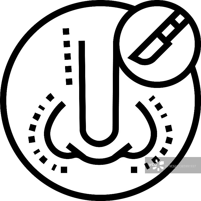鼻整形手术线条图标图片素材