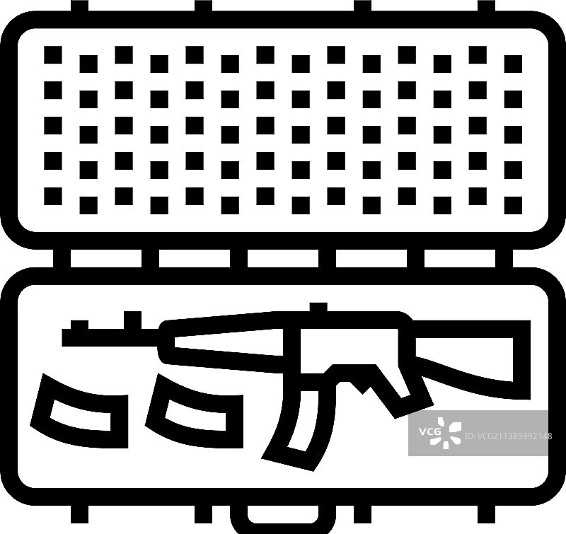 枪盒线条图标图片素材
