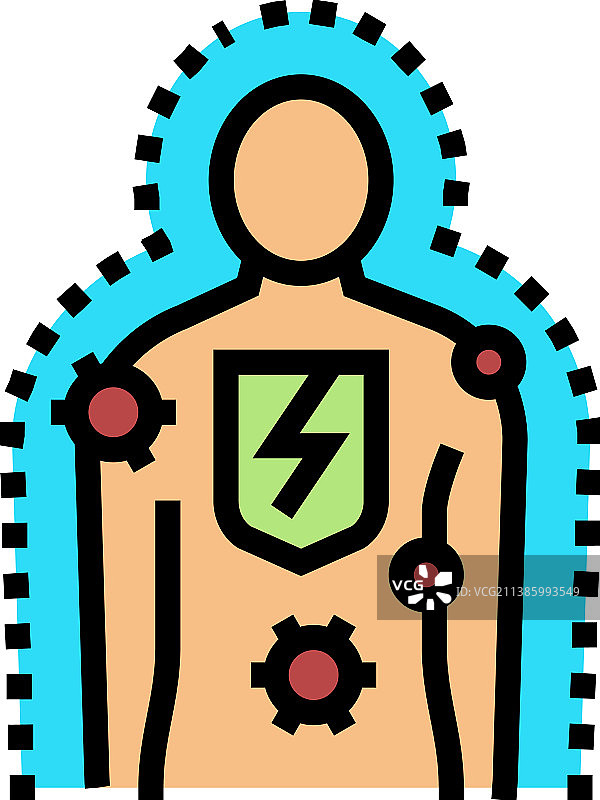 人类免疫缺陷彩色图标图片素材