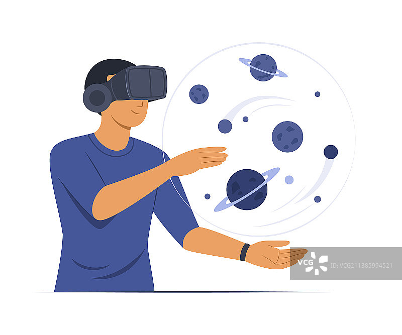 男人戴着VR眼镜图片素材