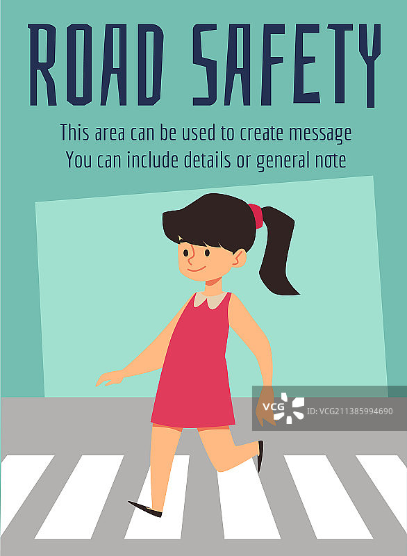 女孩走在人行横道上图片素材