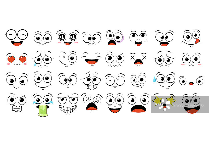 不同情绪的表情符号合集图片素材