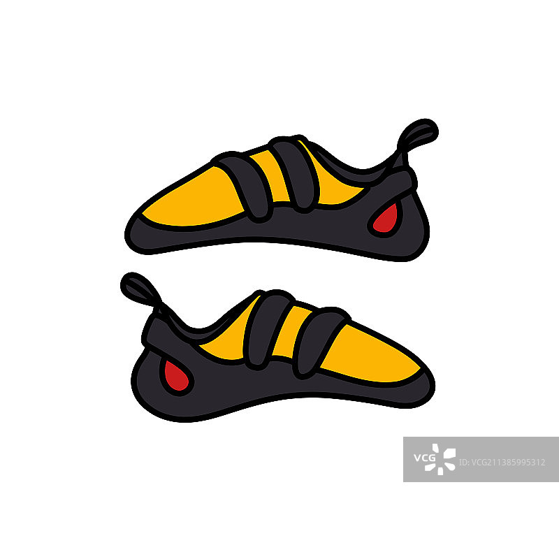 攀岩鞋彩色线条涂鸦图标图片素材