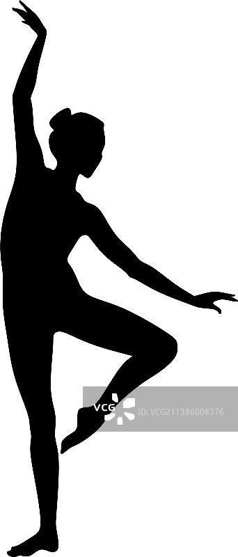 跳舞的女孩剪影芭蕾舞演员图片素材