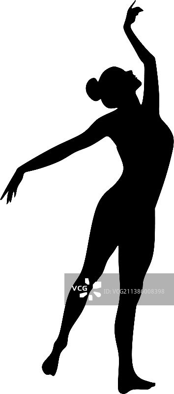 跳舞的女孩剪影芭蕾舞演员图片素材