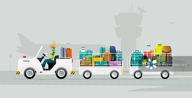 机场行李车图片素材
