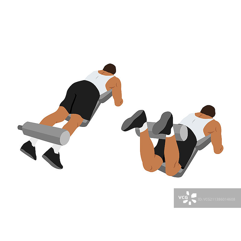 男人做俯卧腿弯举运动图片素材