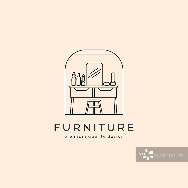 简约家具Logo线条艺术符号设计图片素材