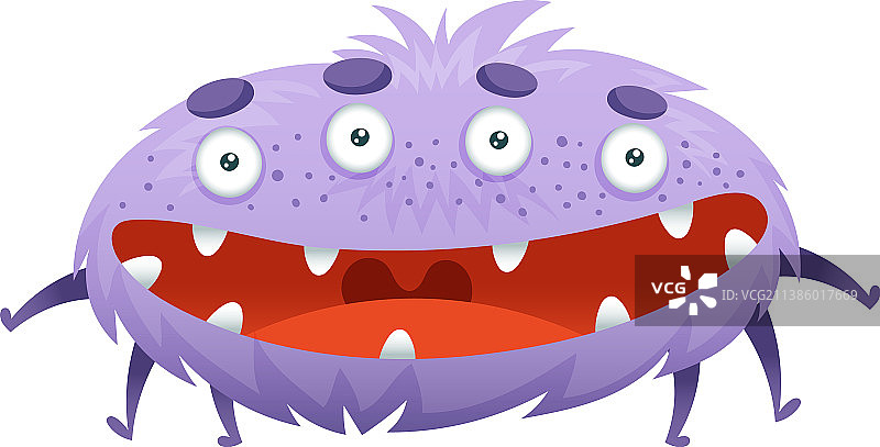 可爱的卡通怪物宝宝快乐的角色图片素材