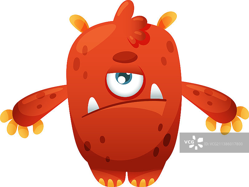 独眼可爱卡通怪物宝宝图片素材