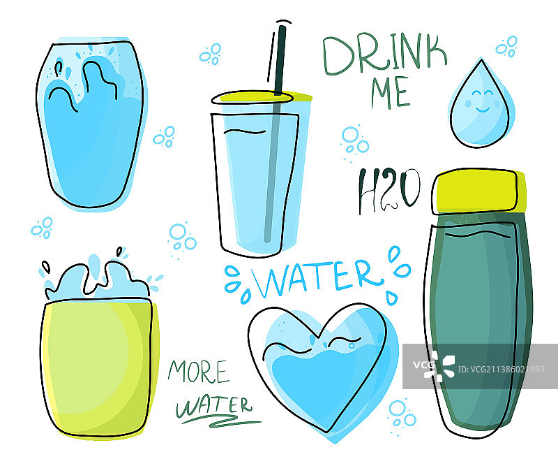 装有水滴的玻璃瓶烧瓶合集图片素材