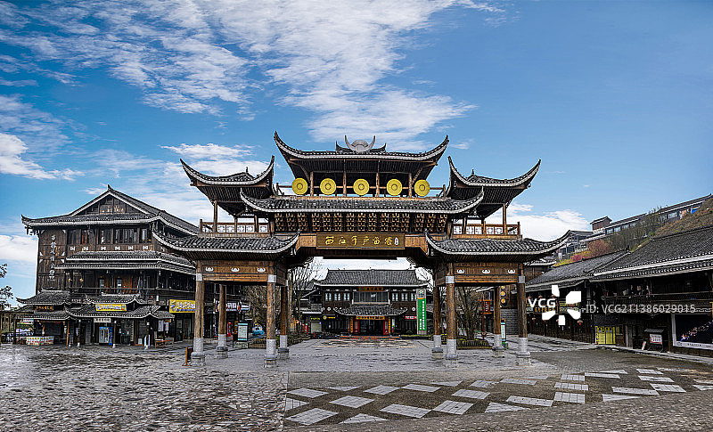 贵州黔东南苗族侗族自治州雷山县西江千户苗寨图片素材