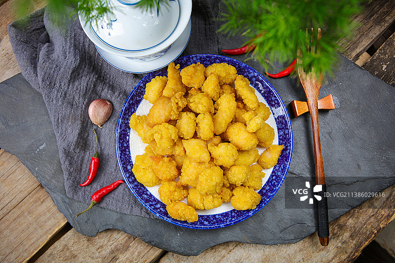 一盘盐酥鸡图片素材