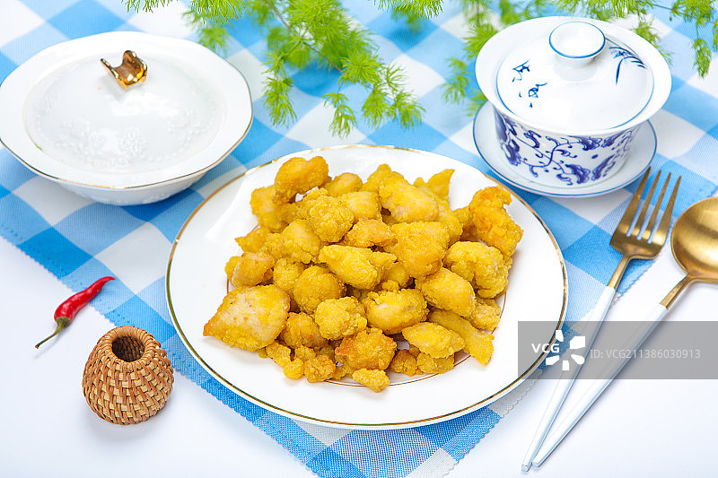 一盘盐酥鸡图片素材