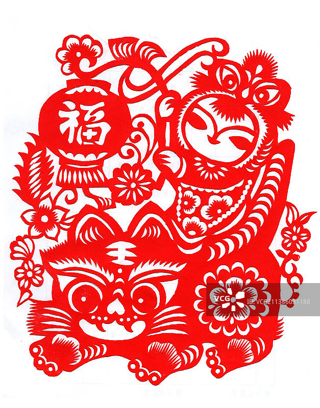 剪纸虎图片素材