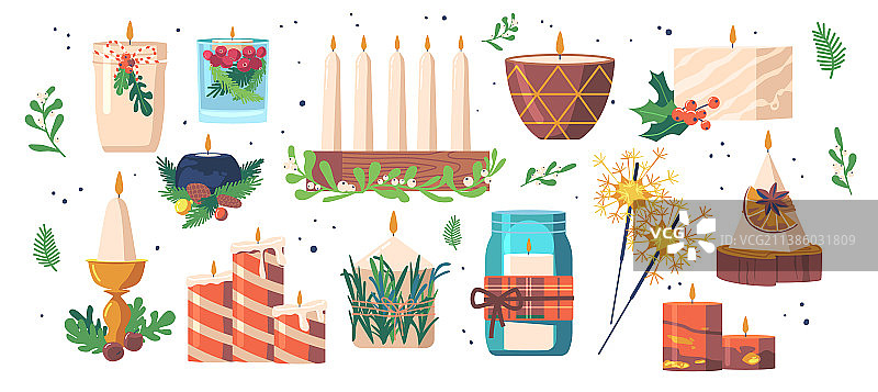 手工圣诞蜡烛设计素材图片素材