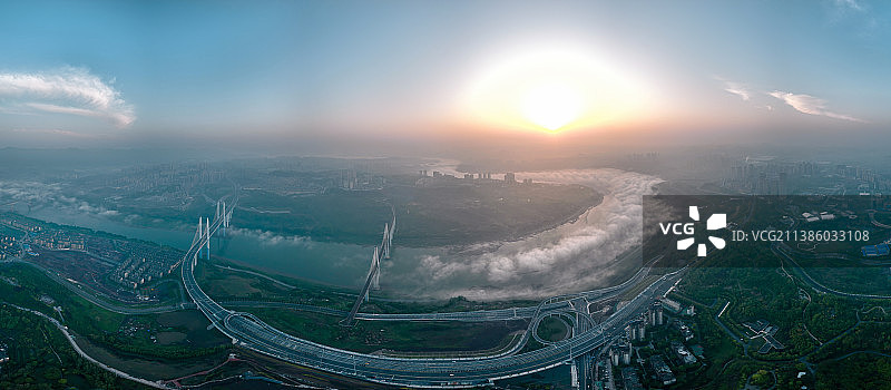 重庆城市风光-蔡家嘉陵江大桥图片素材