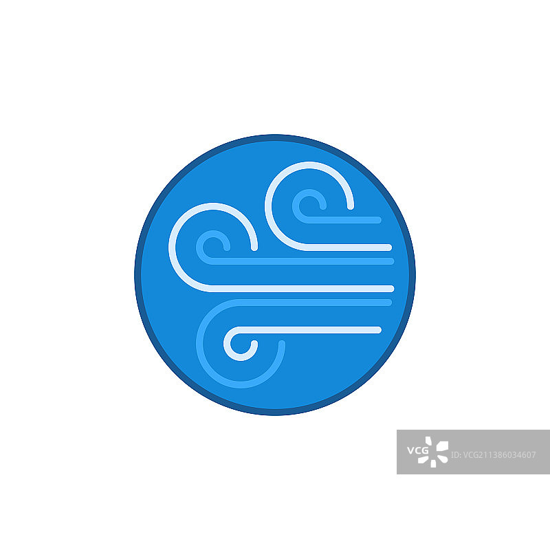 圆形风流概念蓝色图标图片素材