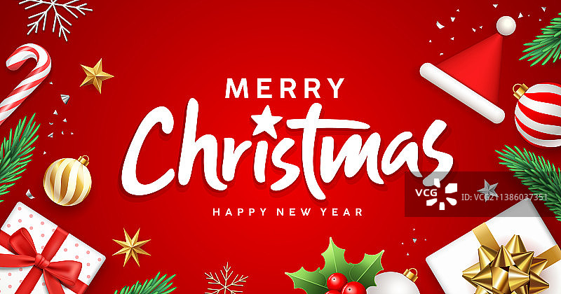 圣诞节文字装饰banner设计图片素材