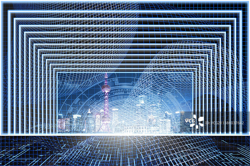 大数据科技智慧互联网城市风光图片素材