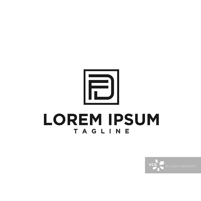 FD或DF方形标志设计图片素材