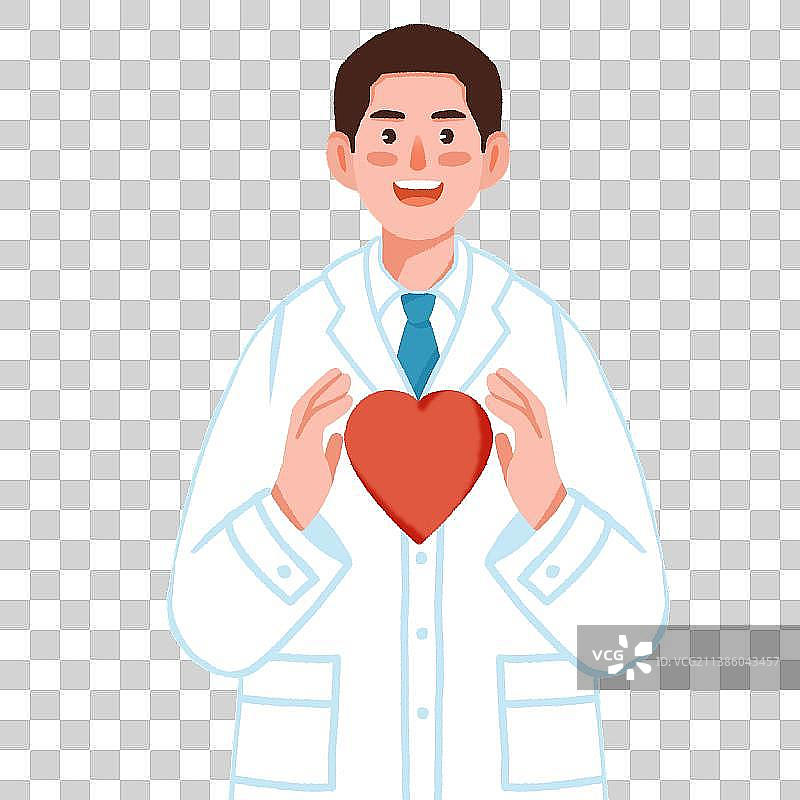 医生在做心形的肖像图片素材