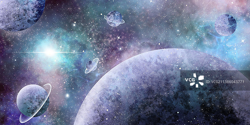 宇宙星空元宇宙，外太空背景插画图片素材
