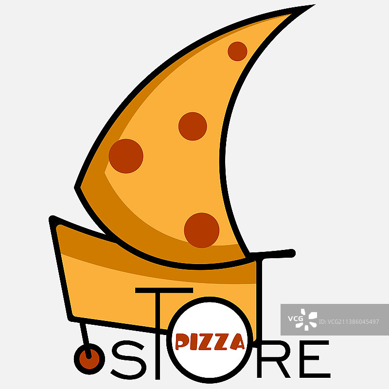 抽象简约字母比萨店标志图片素材