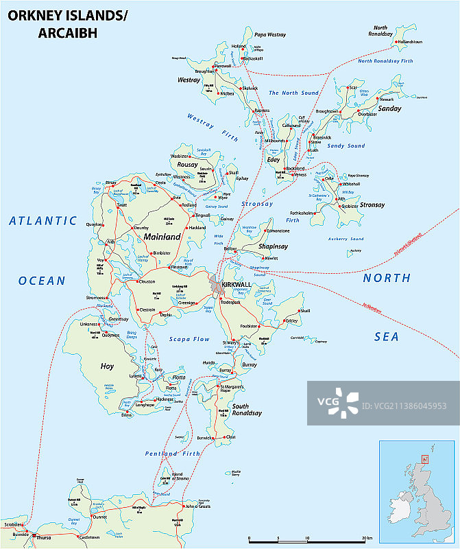 英国奥克尼群岛路线图图片素材