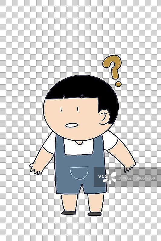 元素：带着问号的孩子图片素材