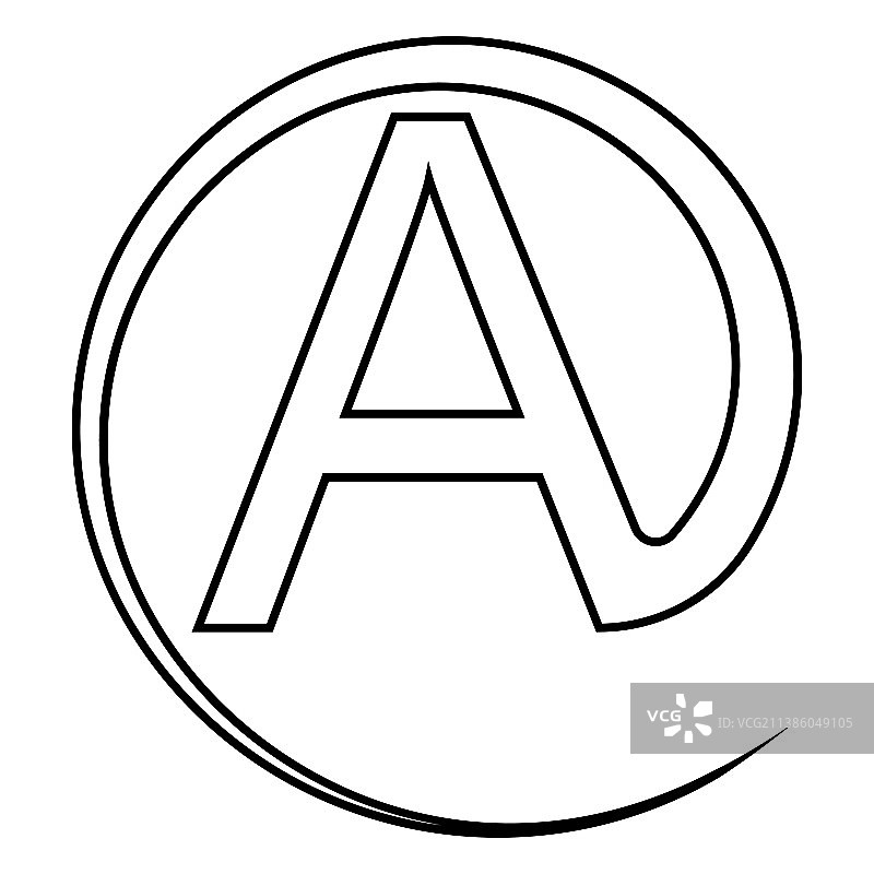 邮件Logo首字母A书法图片素材