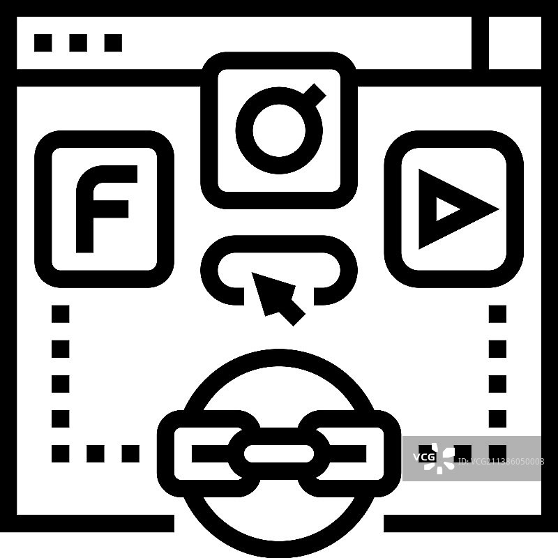 社交书签线性图标图片素材