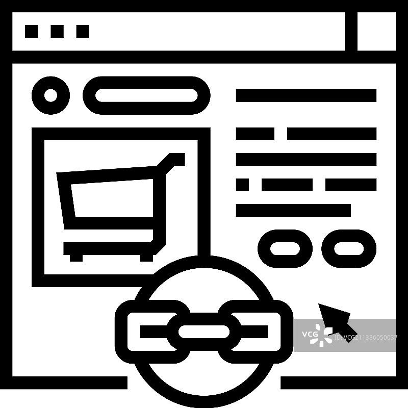 电商链接建设线性图标图片素材