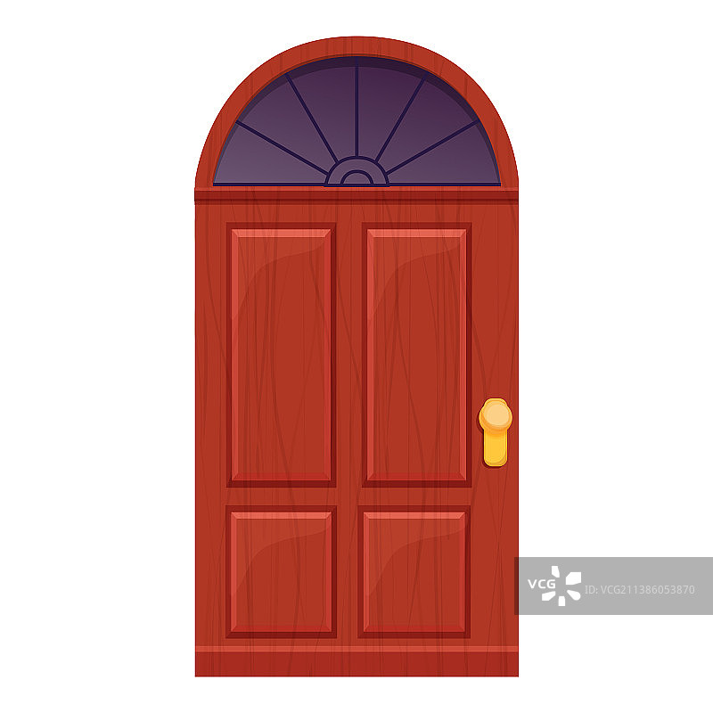 拱形木门正面入口与窗户图片素材